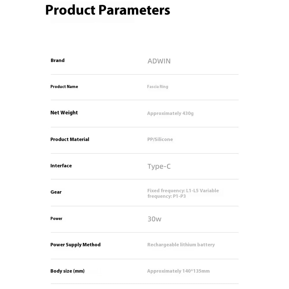 Full Body Fascia Ring Massage Gun With 5 Modes For Home Use