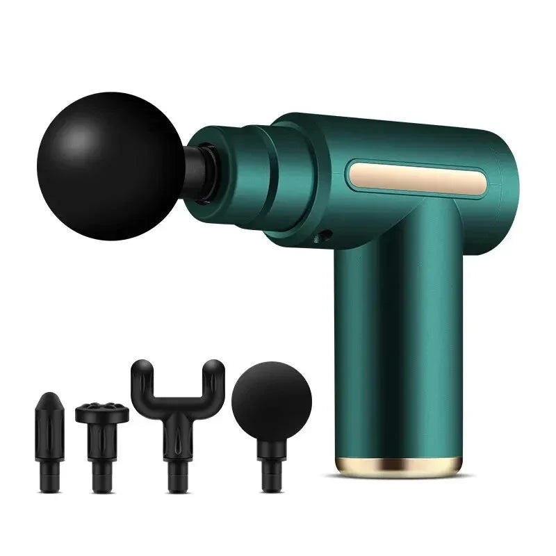 Mini Fascia Massage Gun Electric Massager With 4 Heads