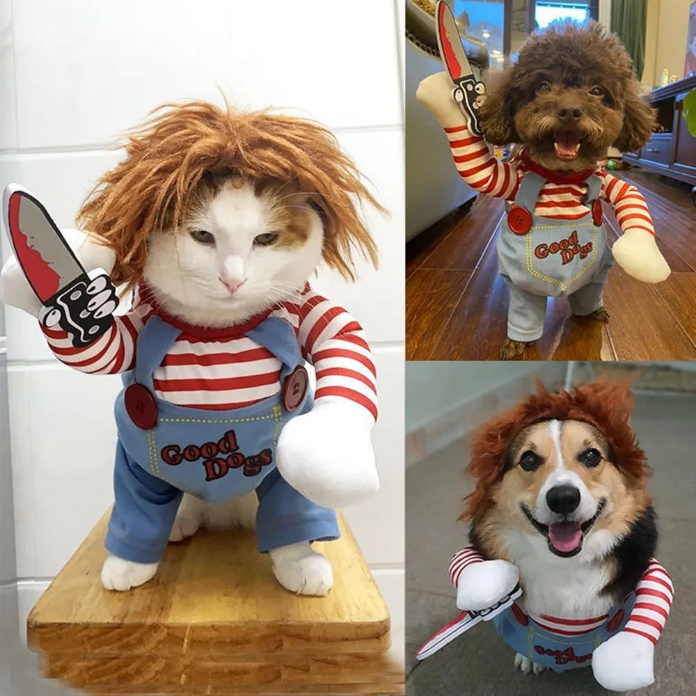Funny Deadly Doll Dog Costume Small Medium Dogs Cosplay