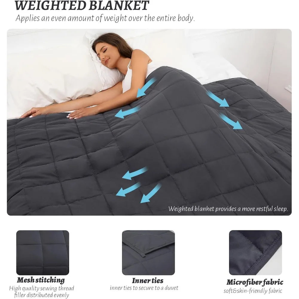 Dark Grey Weighted Blanket For Adults 20lb King Size 88x104