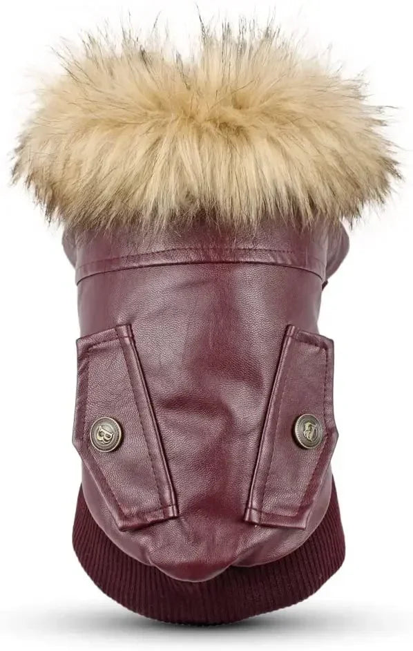 Waterproof PU Dog Coat Winter Jacket For Small Medium Dogs