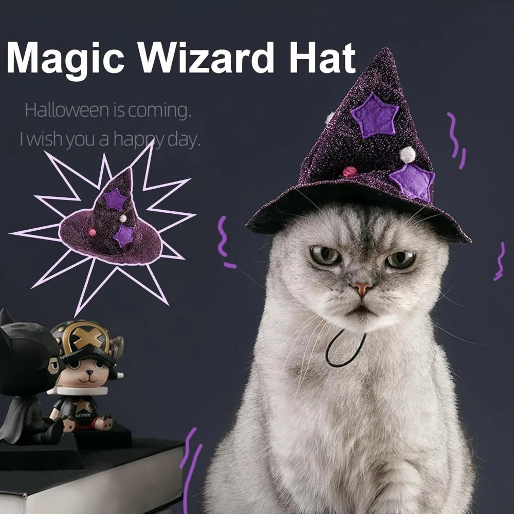 ABLAZEZAI Pet Halloween Costumes Cat Vampire Cloak Hat