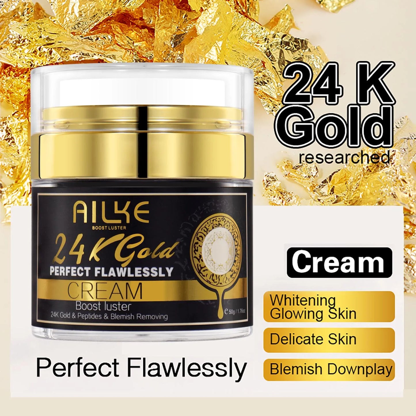 Ailke 24K Gold Flawless Body Oil Whitening Brightening