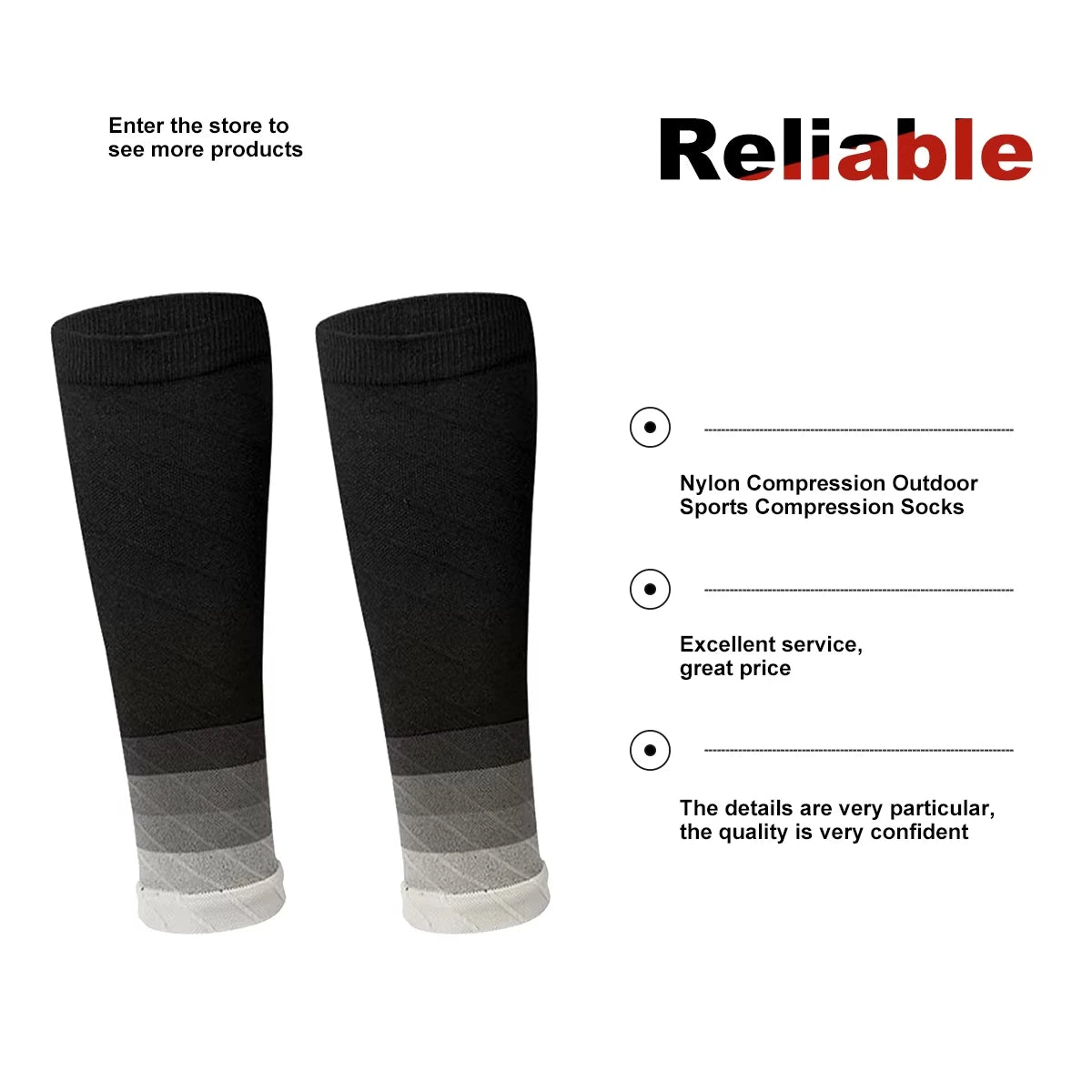 1Pair Calf Compression Sleeves 20-30Mmhg Leg Sleeve Socks for Men & Women Shin Splint Relief Varicose Vein & Fatigue Support