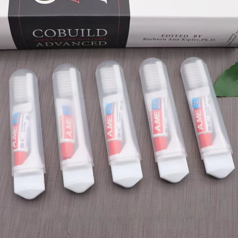 1/5 PC Portable Mini Travel Toothbrush Toothpaste Set Adult Outgoing Camp Disposable Toothbrush Carry-on Deep Cleaning Oral Care
