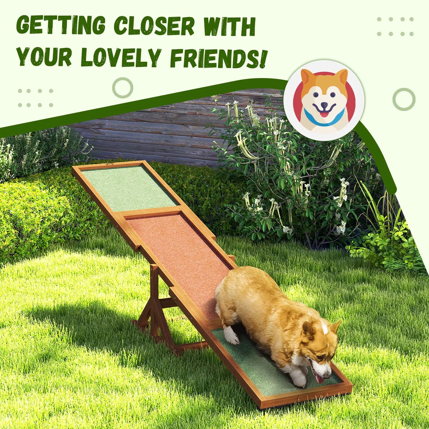 PawHut Weather Resistant Wooden Dog Agility Seesaw Orange