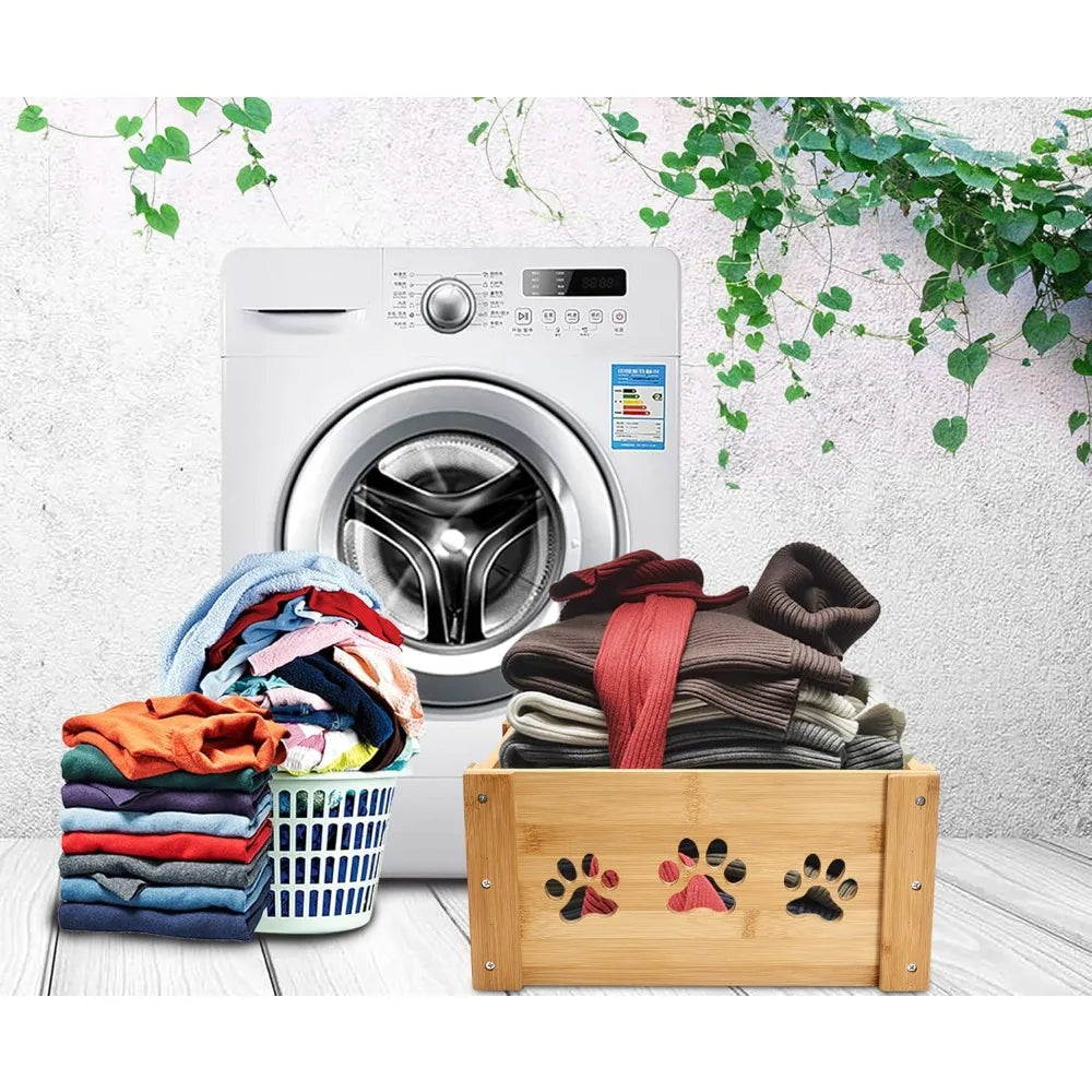 Natural Wooden Dog Toy Box And Pet Storage Crates For Toys