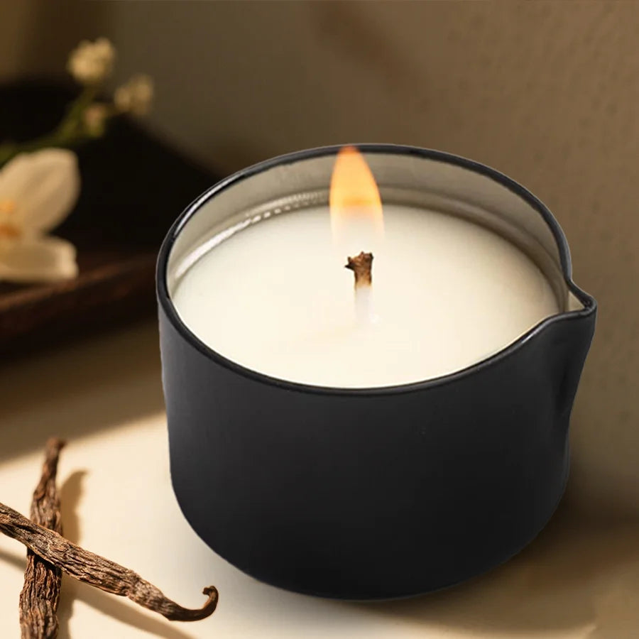 Amber Vanilla Massage Candles Soy Wax Scented Gift Idea