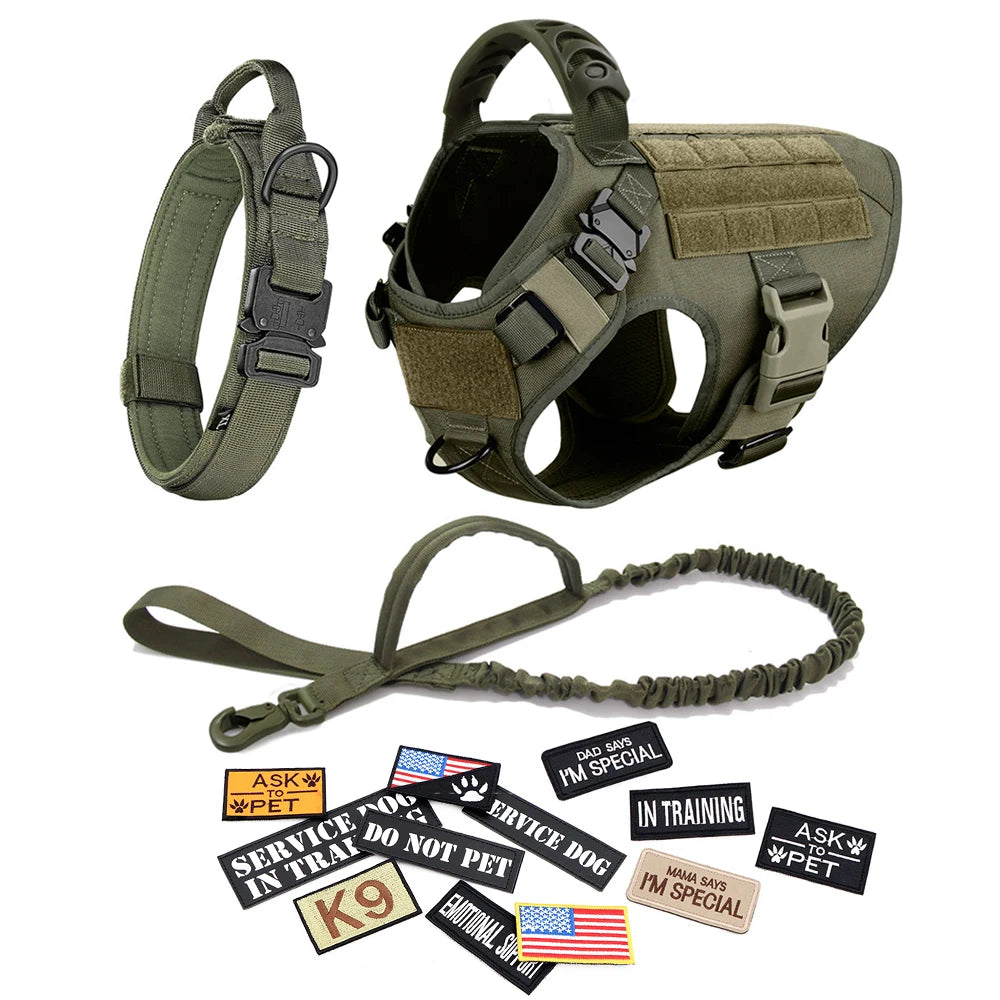Tactical Dog Harness With Patches For Medium To Large Dogs