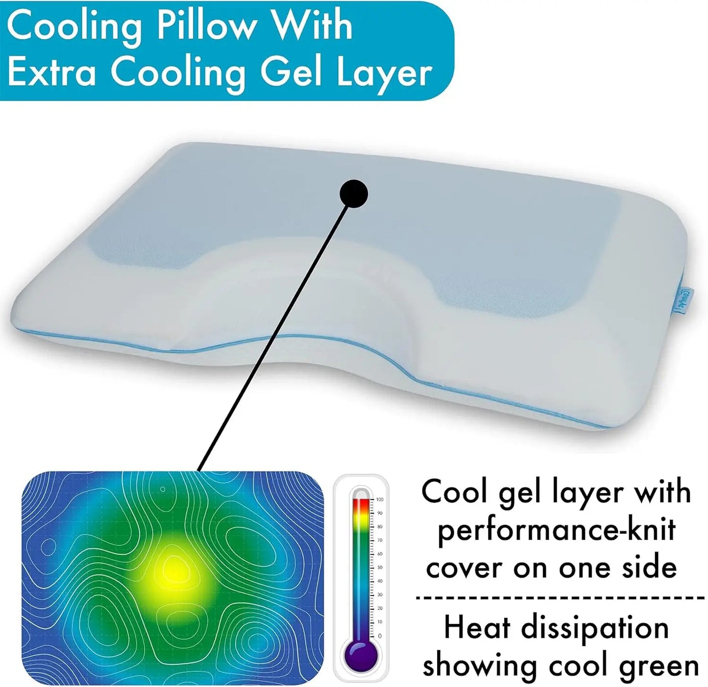Side Sleeper Memory Foam Pillow With Cooling Contour Design