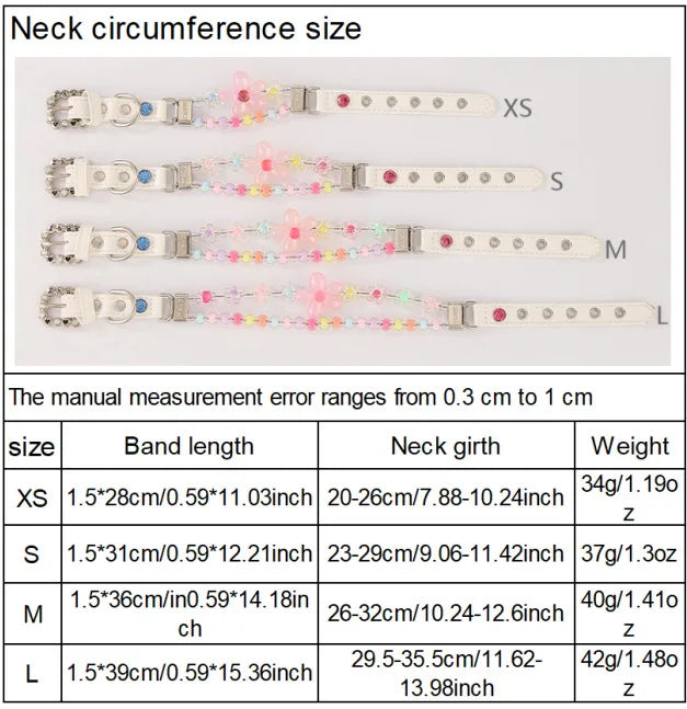 Colorful Flower Pet Collar and Leash Beaded Design