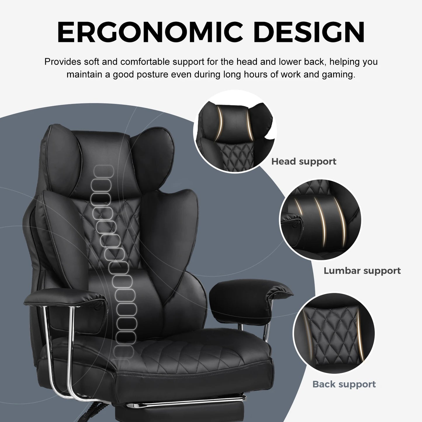 Big And Tall Gaming Chair With Footrest Pocket Spring Lumbar