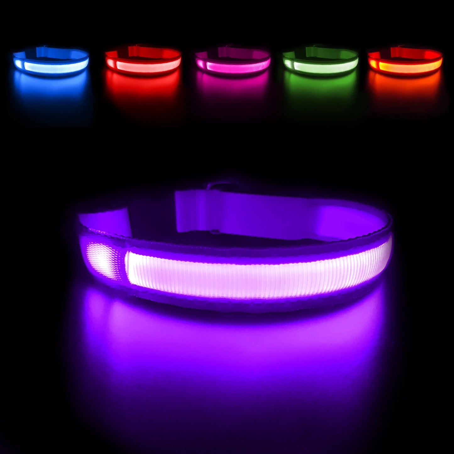 Masbrill Led Dog Collar Waterproof Glow Necklace Flashing