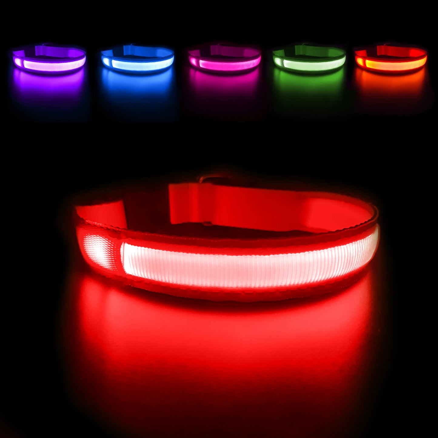 Masbrill Led Dog Collar Waterproof Glow Necklace Flashing