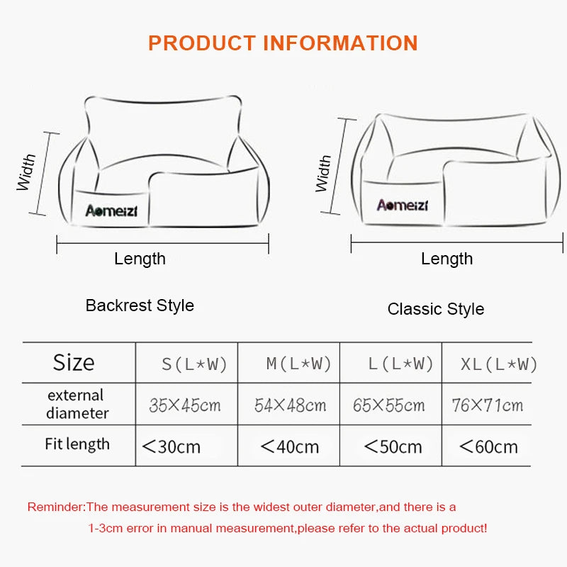 Big Dog Bed Removable Pet Sofa Bed For Small Medium Dogs