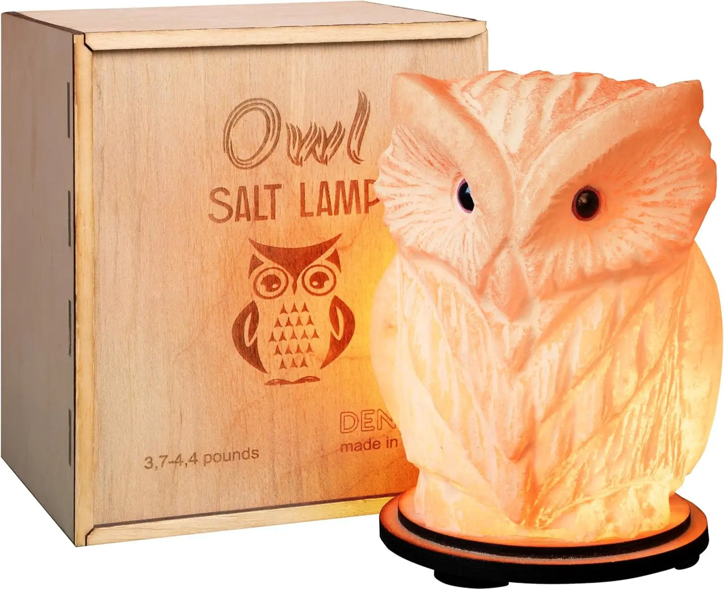 Owl Crystal Salt Lamp Natural Rock Salt Night Light
