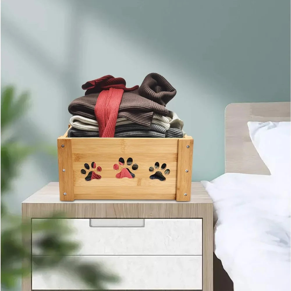 Natural Wooden Dog Toy Box And Pet Storage Crates For Toys