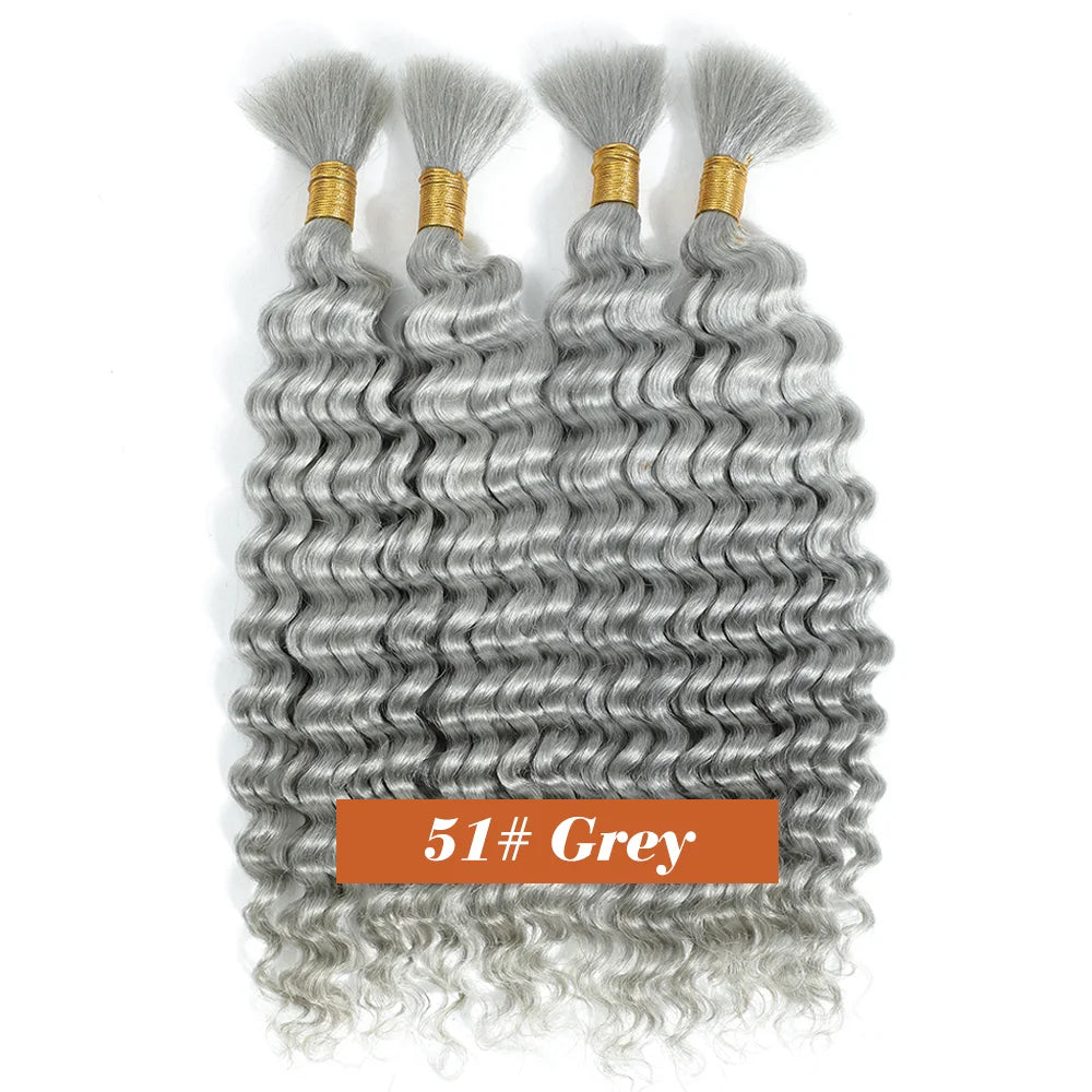Human Braiding Hair Boho Curly Deep Wave 100g Knotless Bulk