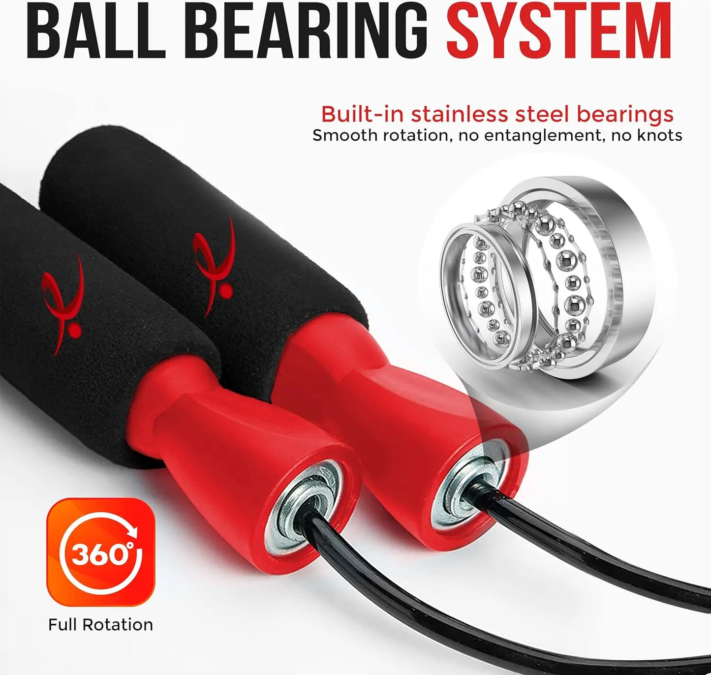 Jump Rope For Fitness And Boxing Adjustable Tangle Free Red