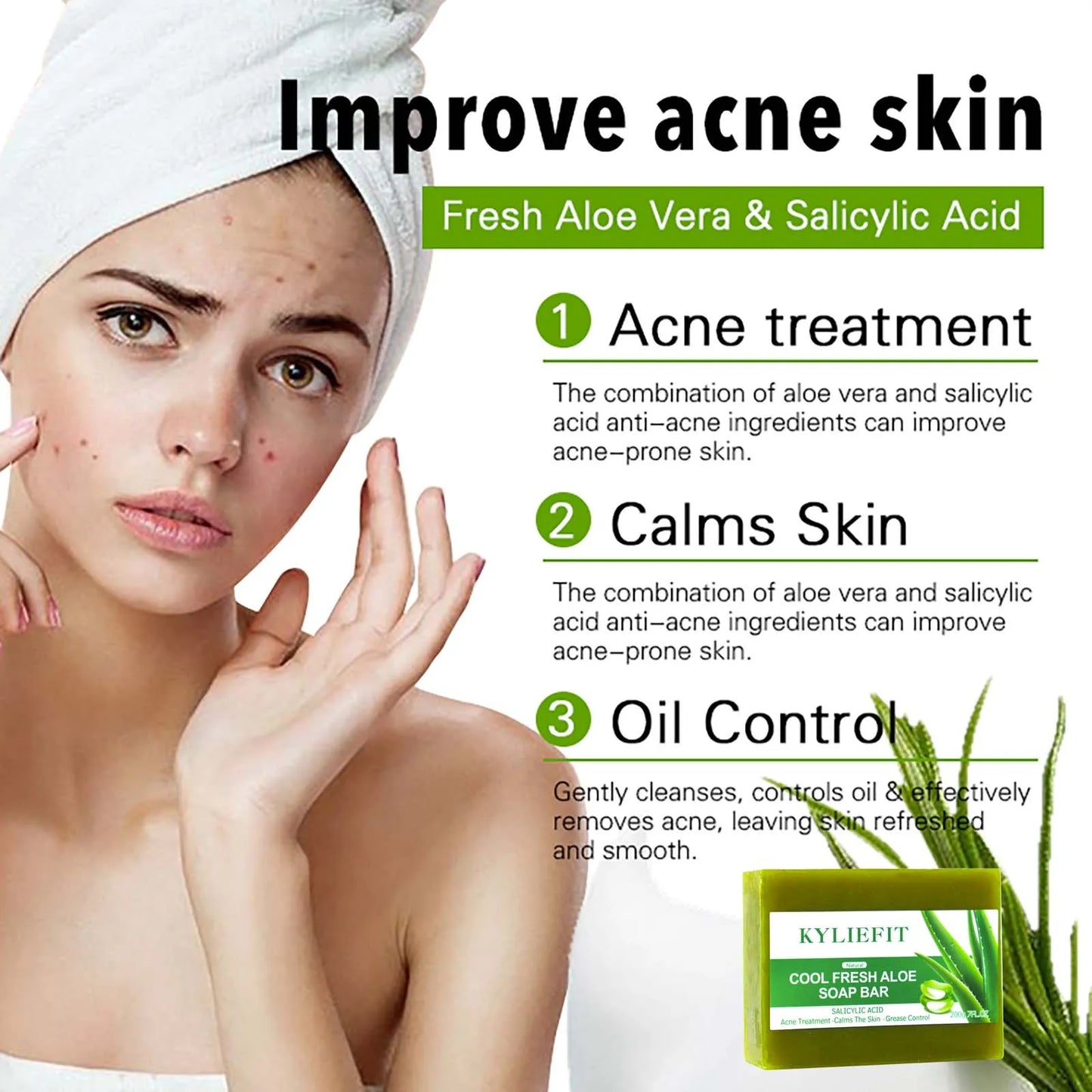 Ailke Aloe Vera Whitening Soap For All Skin Types Acne