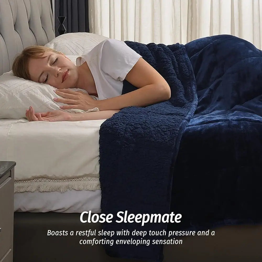 Cozy Sherpa Fleece Weighted Blanket 15 Pound Soft Plush