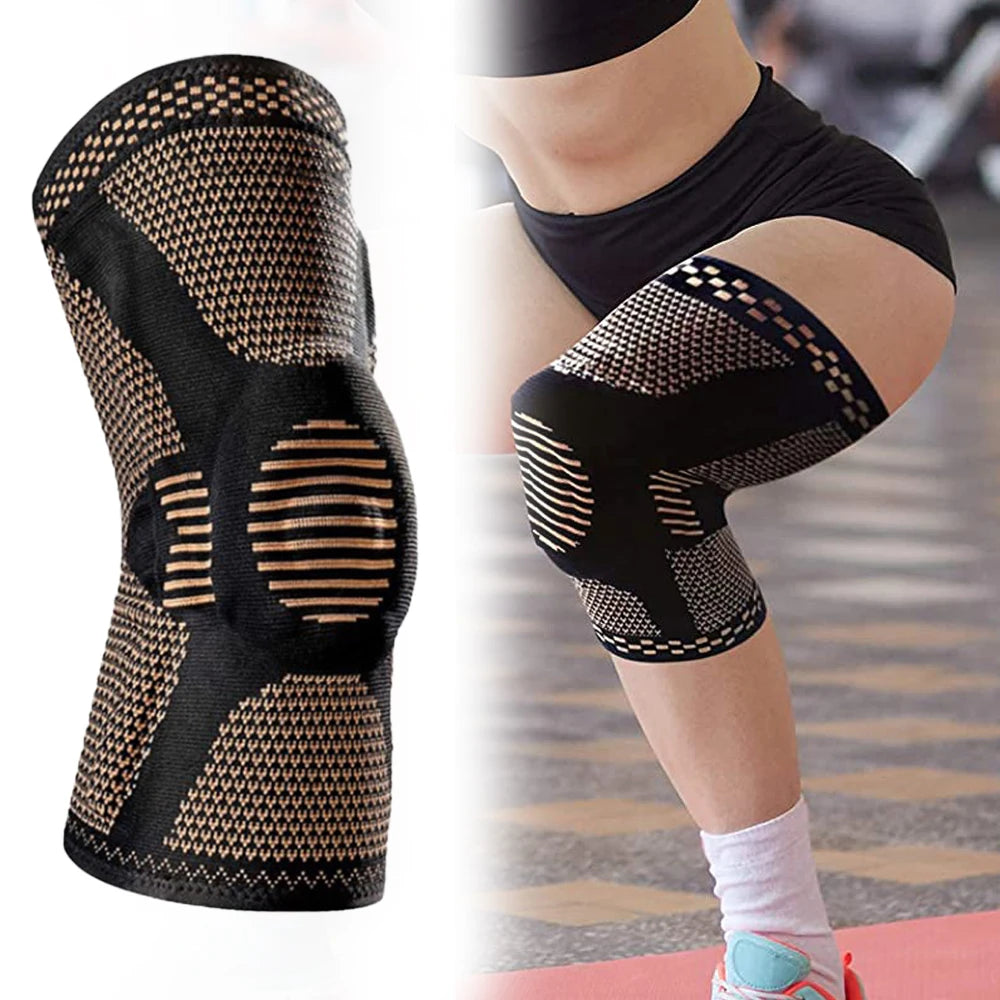 1PC Orthopedic Knee Pad Knee Brace Support Adjustable Sport Knee Brace Copper Nylon Patella Protector for Sports Workout
