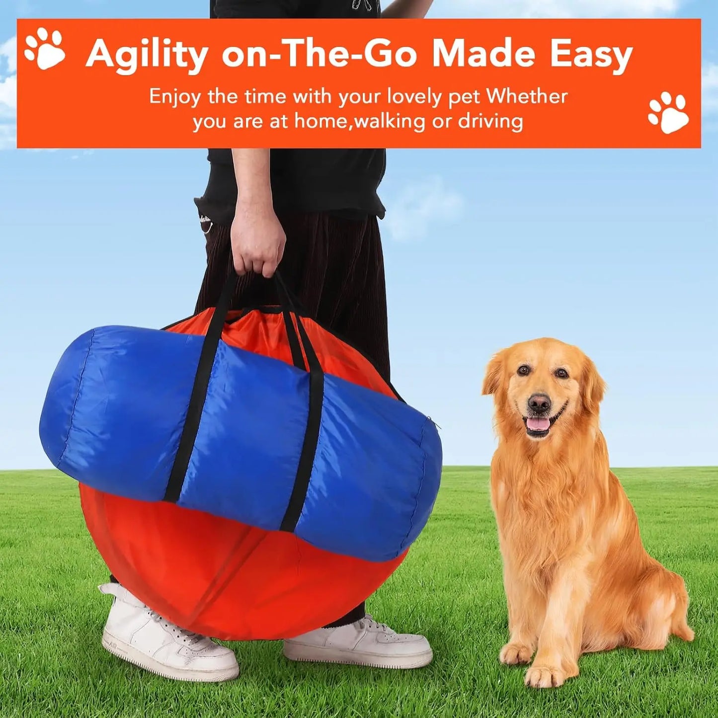 87 Piece Dog Agility Training Set With Tunnel Hurdle Poles