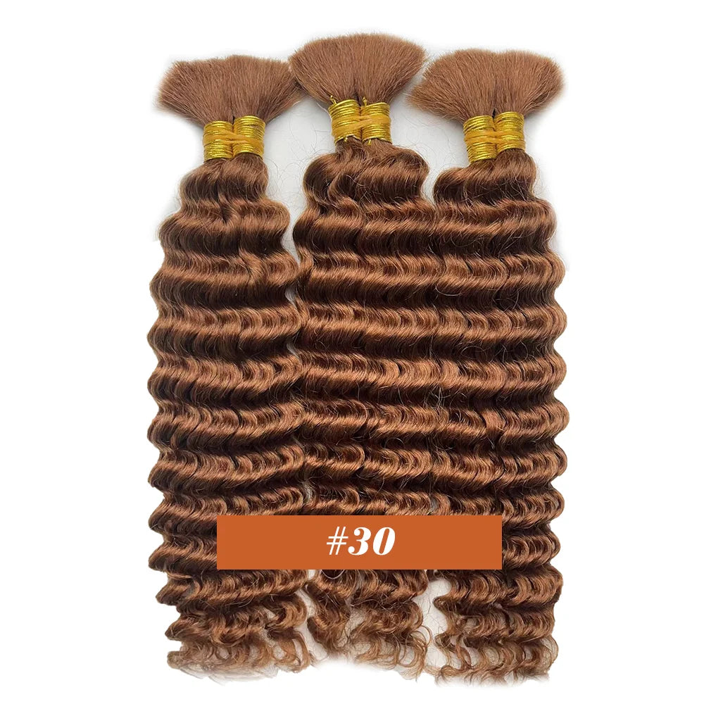 Human Braiding Hair Boho Curly Deep Wave 100g Knotless Bulk