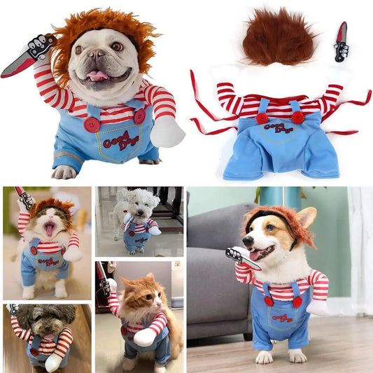 Funny Deadly Doll Dog Costume Small Medium Dogs Cosplay