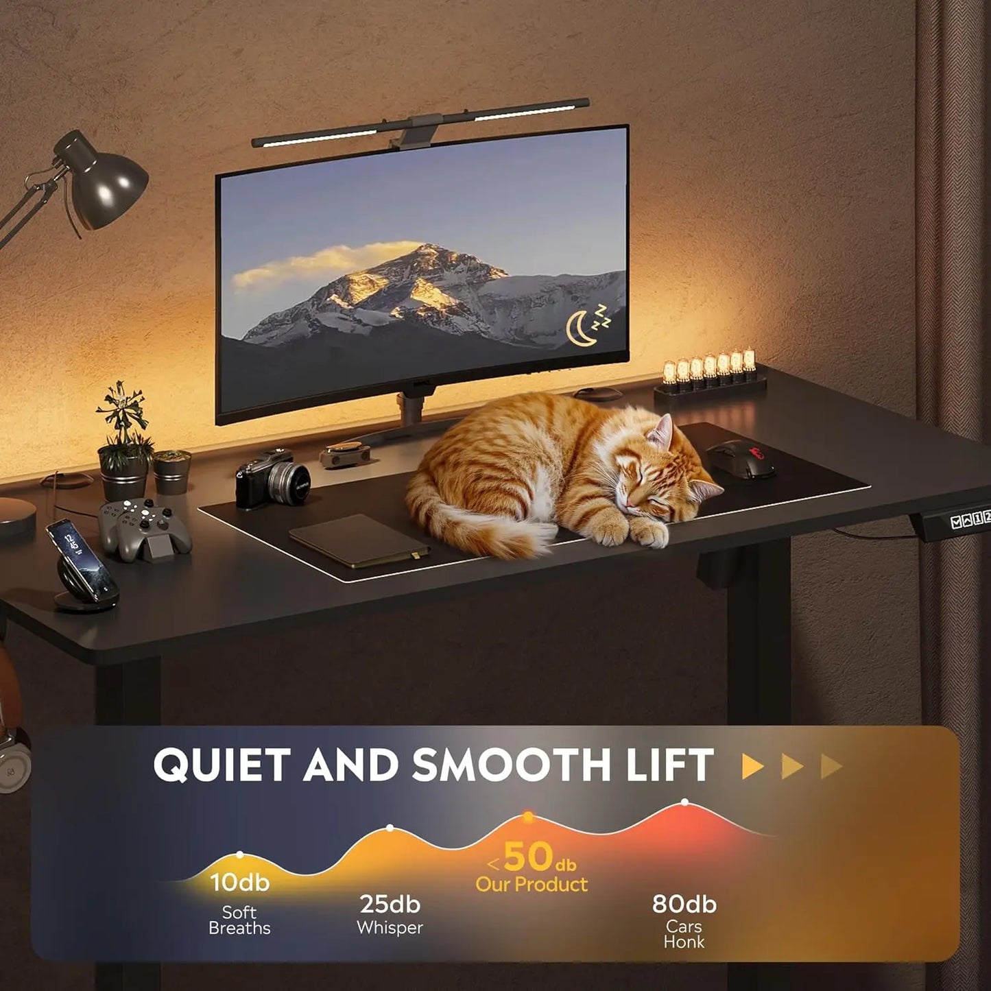 Standing Desk Adjustable Height Sit to Stand Headphone Hook