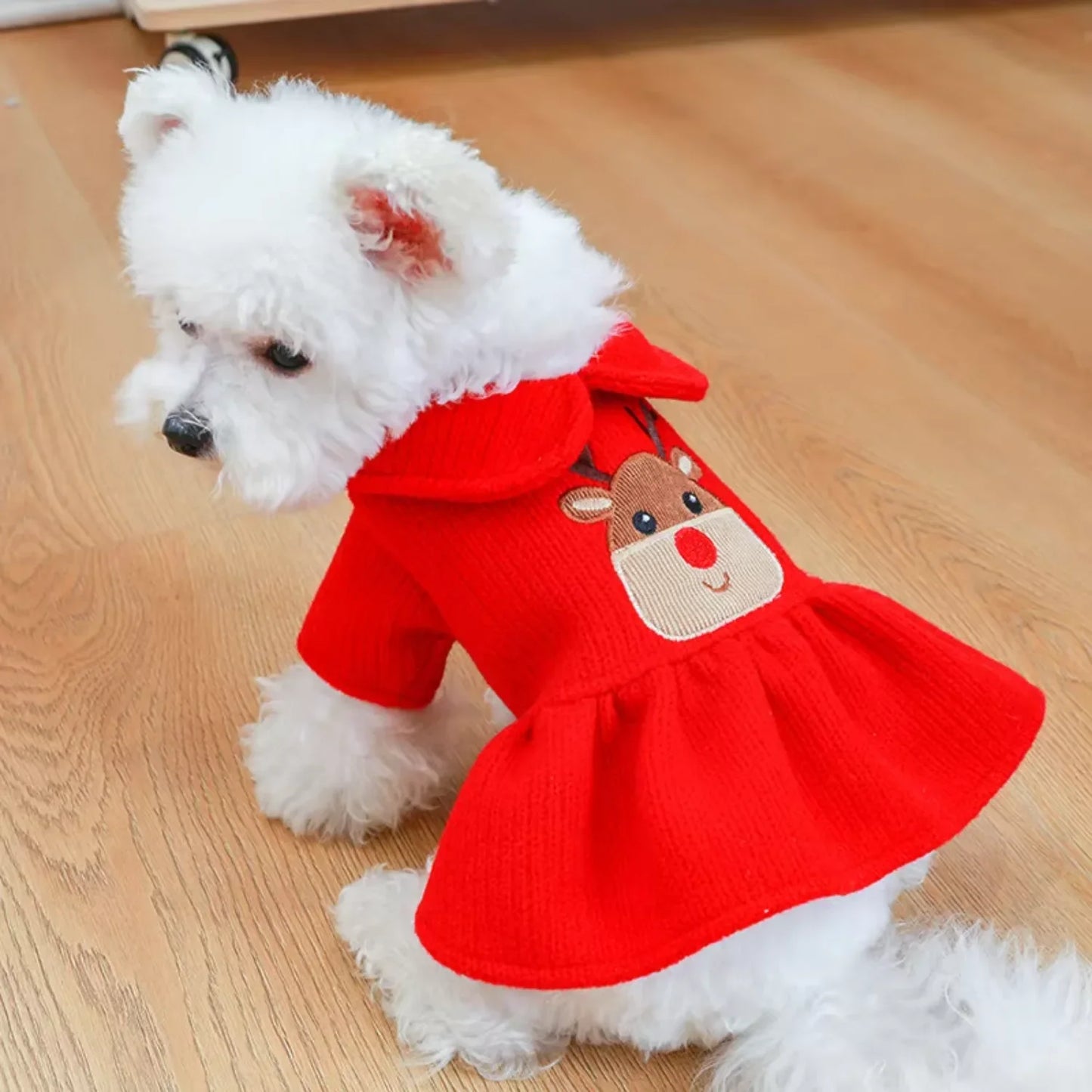 Pet Skirt Dress Winter Christmas Small Dog Warm Clothes