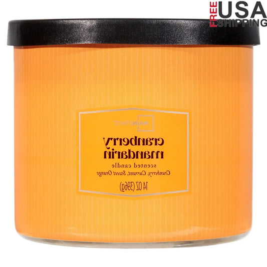 Three Wick Cranberry Mandarin Scented Aromatherapy Candle
