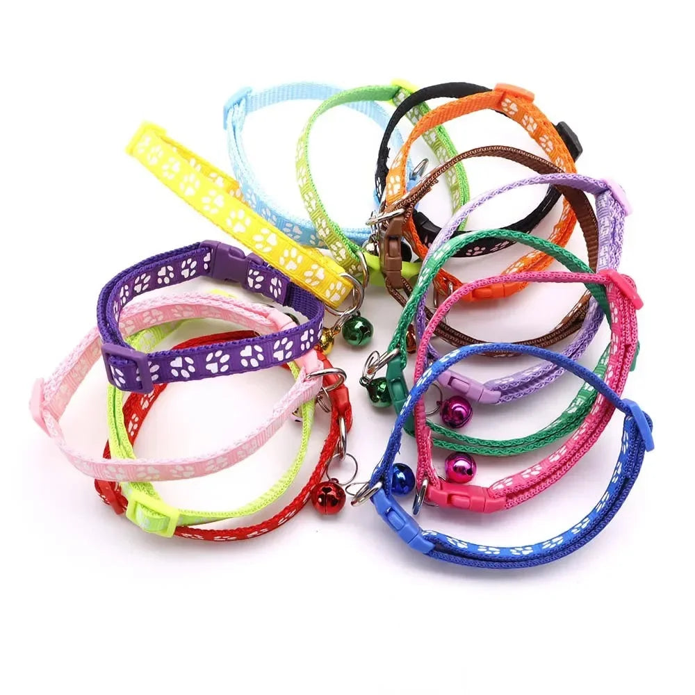 Print Dog Cat Leash And Adjustable Collar Outdoor Walking