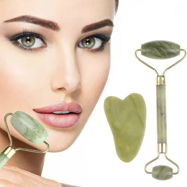 Natural Jade Roller Massager for Face Roller facial liftting Anti-wrinkle Gua Sha Jade Stone Face Massager Beauty Skin Care Tool