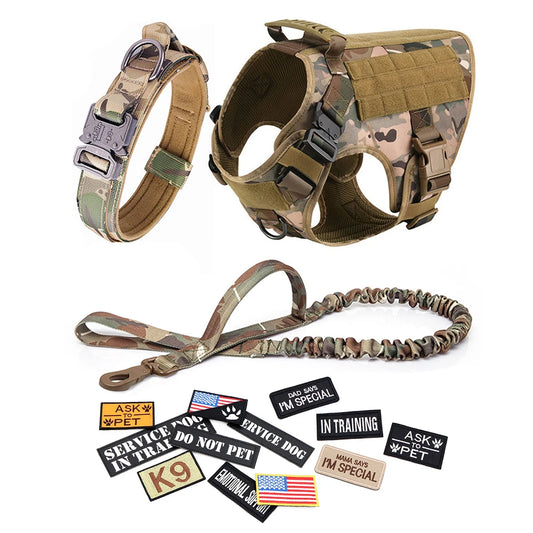 Tactical Dog Harness With Patches For Medium To Large Dogs