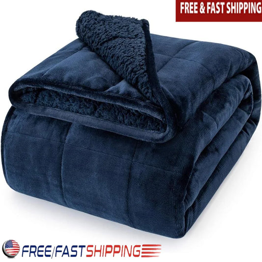 Cozy Sherpa Fleece Weighted Blanket 15 Pound Soft Plush