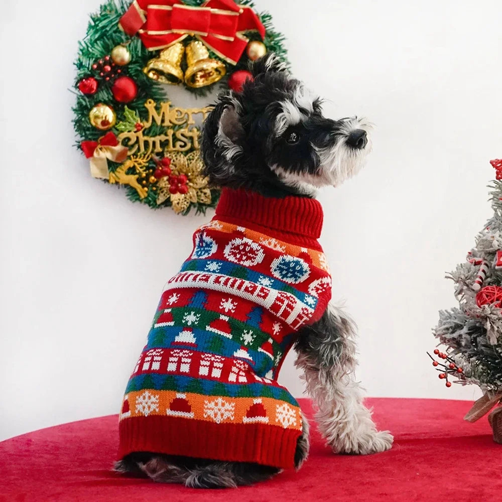 Christmas Dog Sweater for Small Dogs Winter Knitwear Warm