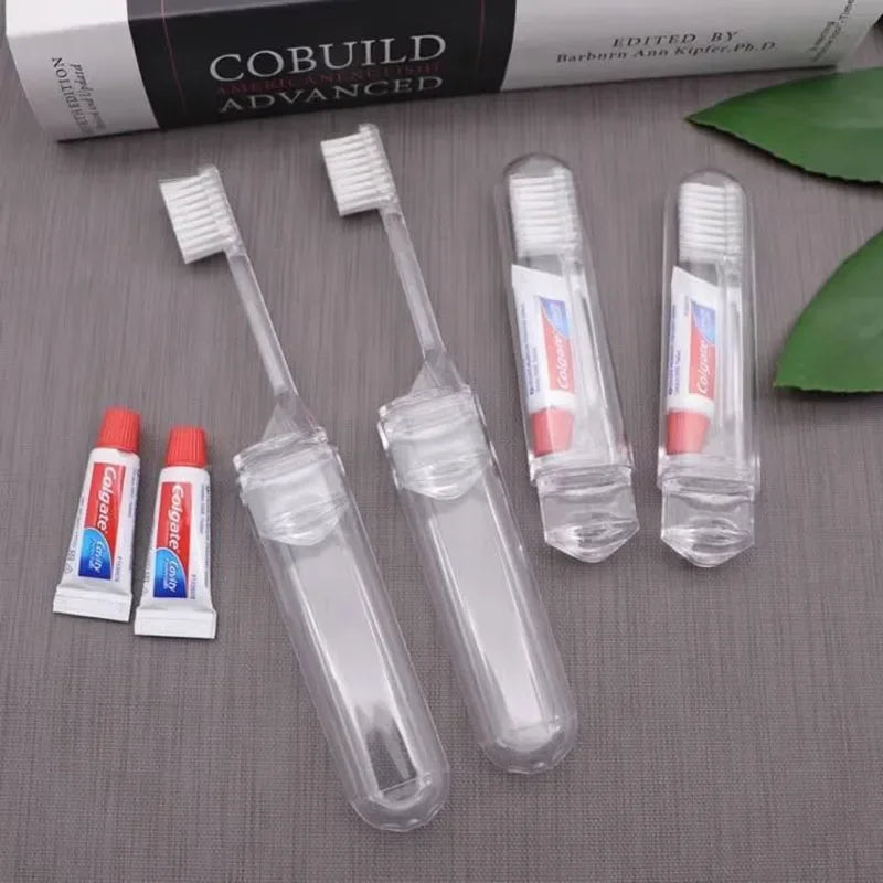 1/5 PC Portable Mini Travel Toothbrush Toothpaste Set Adult Outgoing Camp Disposable Toothbrush Carry-on Deep Cleaning Oral Care