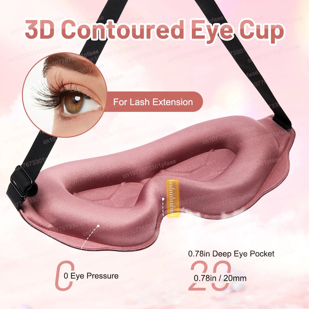 3D Sleep Mask Blindfold Light Blocking Eye Shade Memory Foam