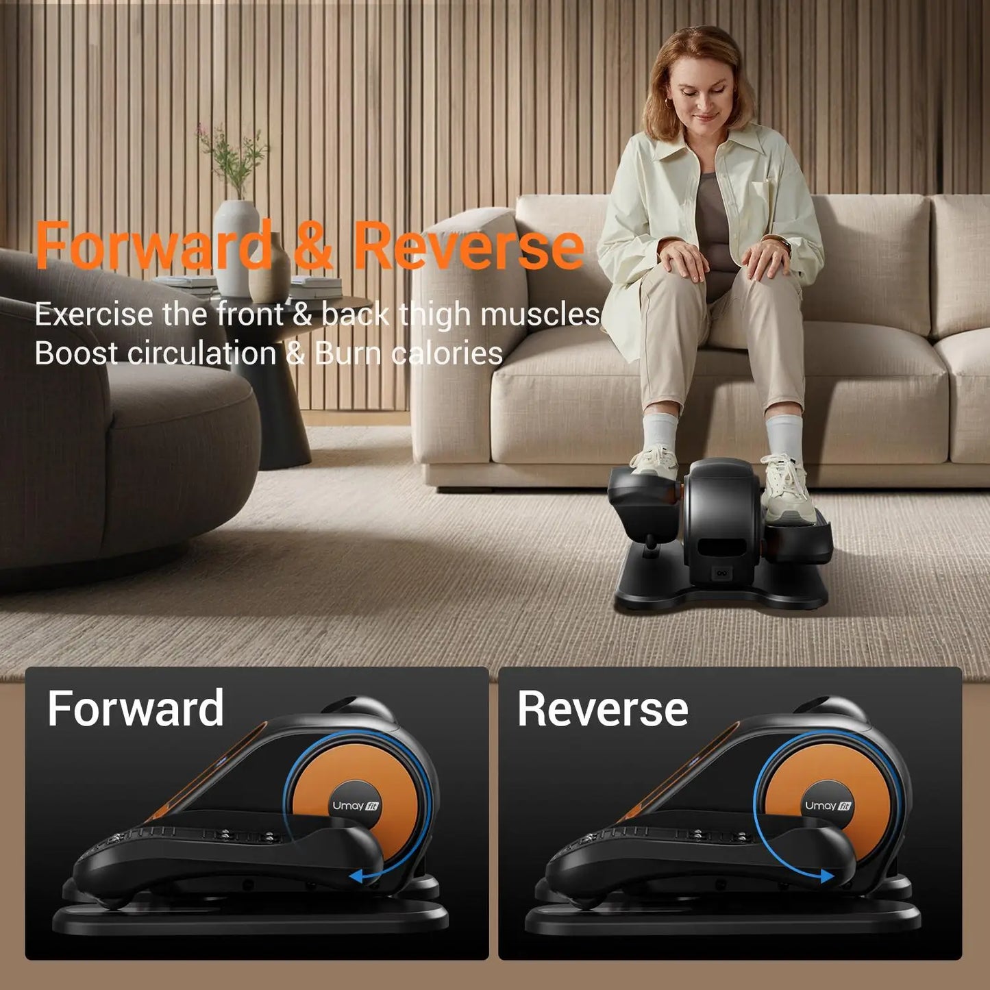 Quiet Portable Under Desk Elliptical For Seniors Seated