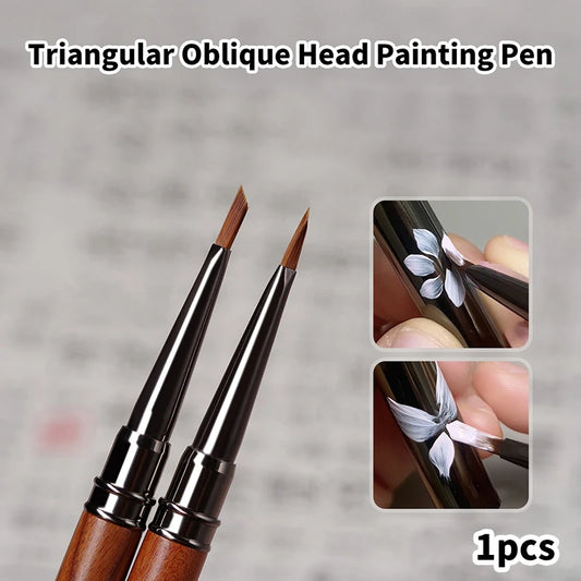 Triangular Nail Art Brush Pen Wood Handle UV Gel Acrylic