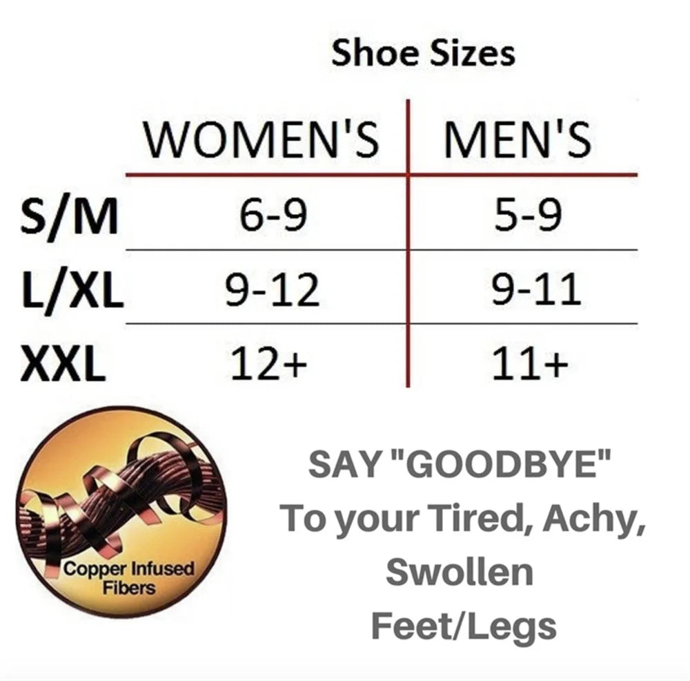 6 Pair Copper Compression Socks Women Men Anti Fatigue Pain Relief Graduated Unisex Compression Stockings Knee High 20-30 MmHg