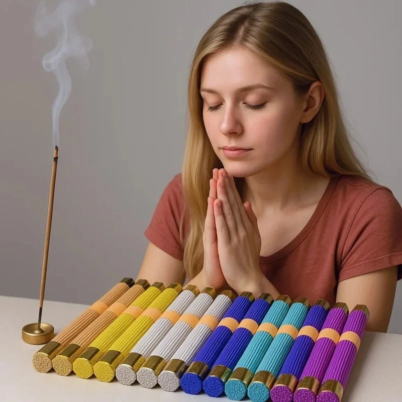 91 Pcs Natural Sandalwood Incense Sticks With Holder