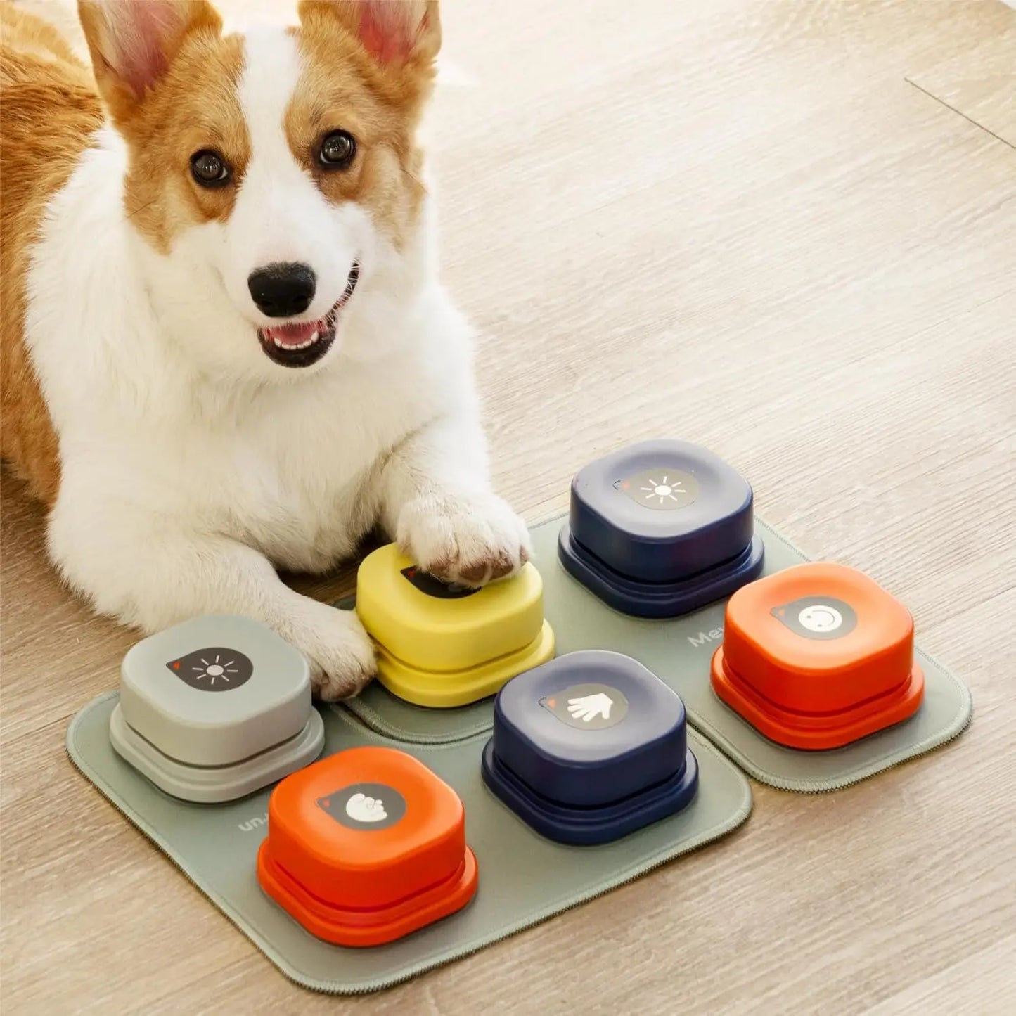 Mewoofun Recordable Dog Talking Buttons Rubber Mat Kit