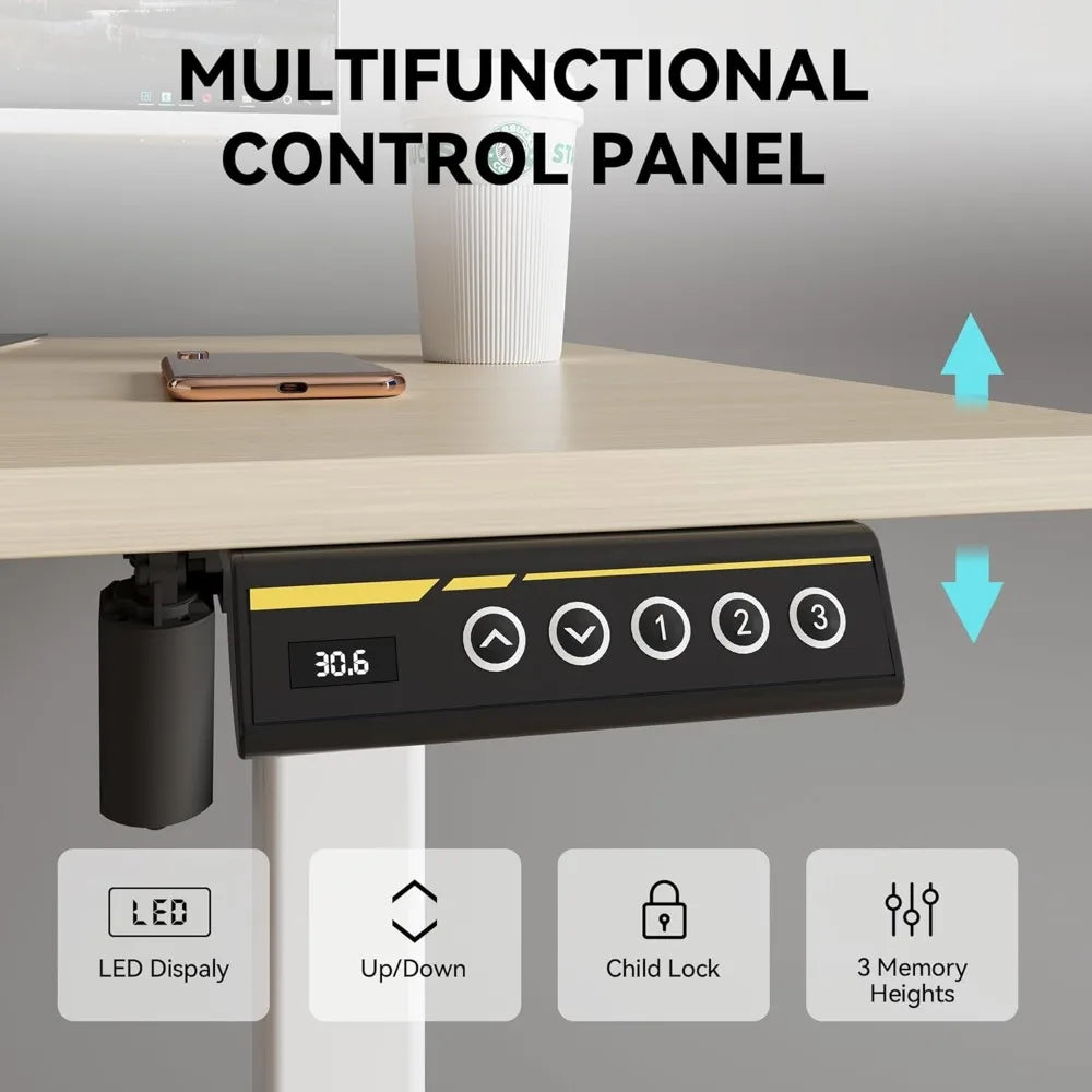 Electric Standing Desk Adjustable Height 53x24 Wheels