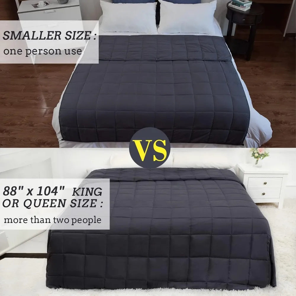 Dark Grey Weighted Blanket For Adults 20lb King Size 88x104