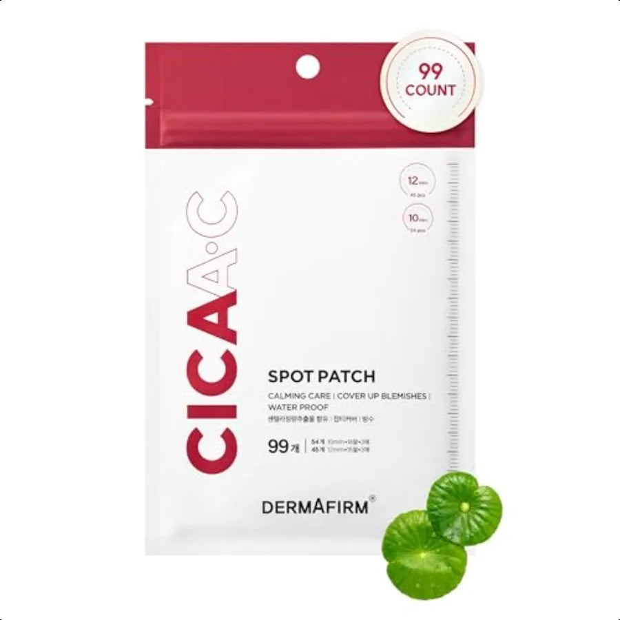 Dermafirm CICA A.C Spot Patch Korean Skin Care Pimple Patches for Face w Centella Asiatica Invisible Vegan Hydrocolloid Pimple