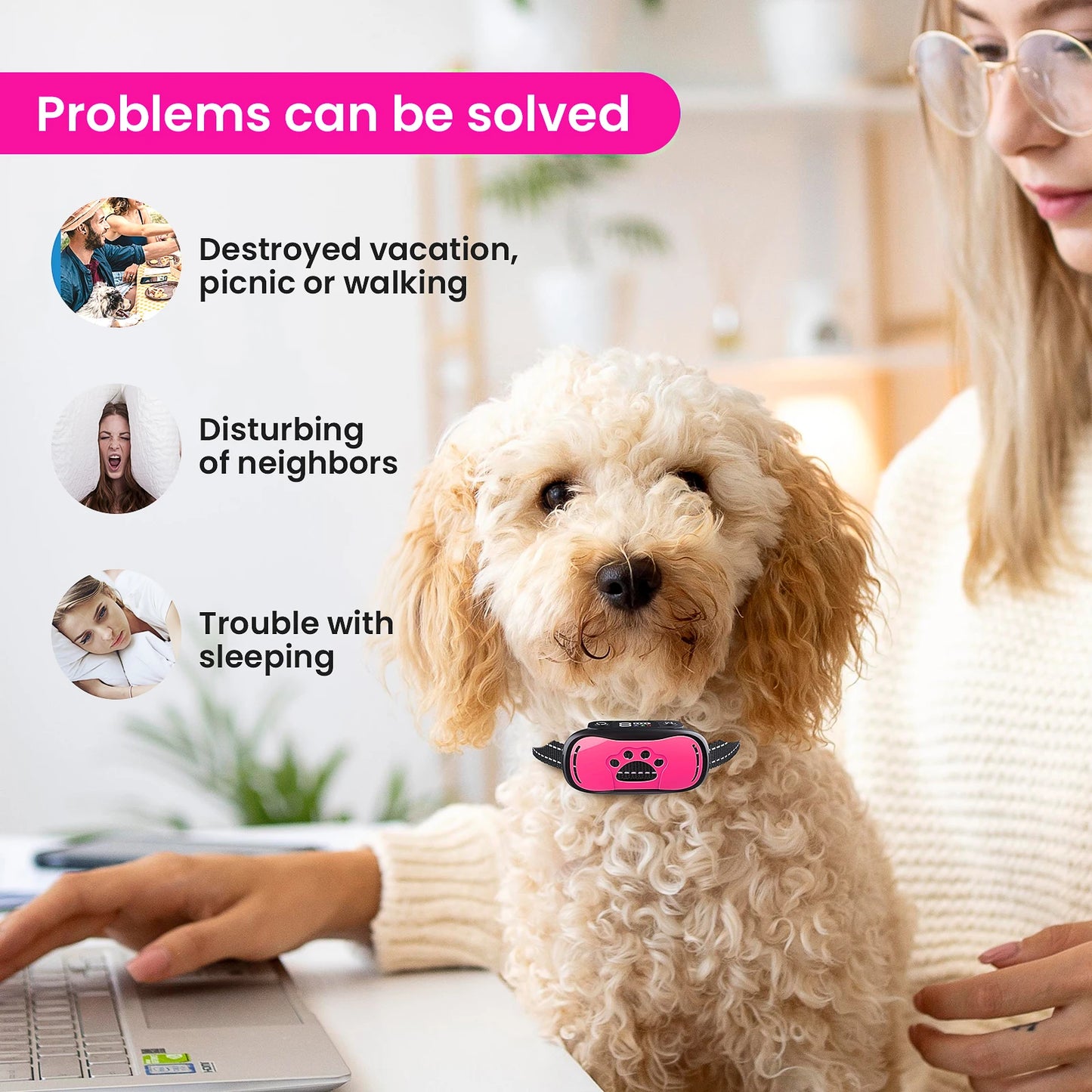 Masbrill Bark Collar Rechargeable Anti Barking Training