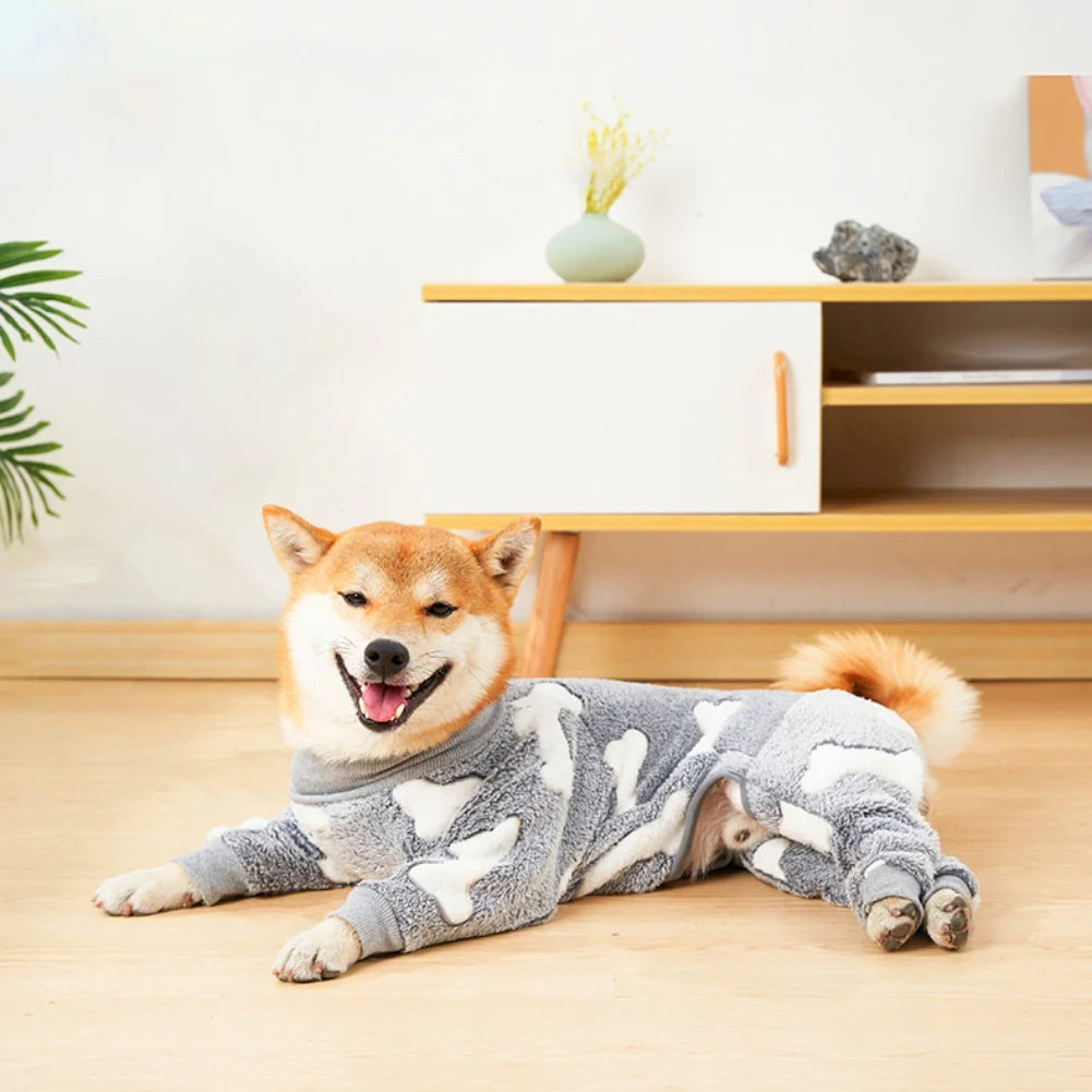 Cozy Winter Fleece Dog Jumpsuit For Small To XXL Dogs