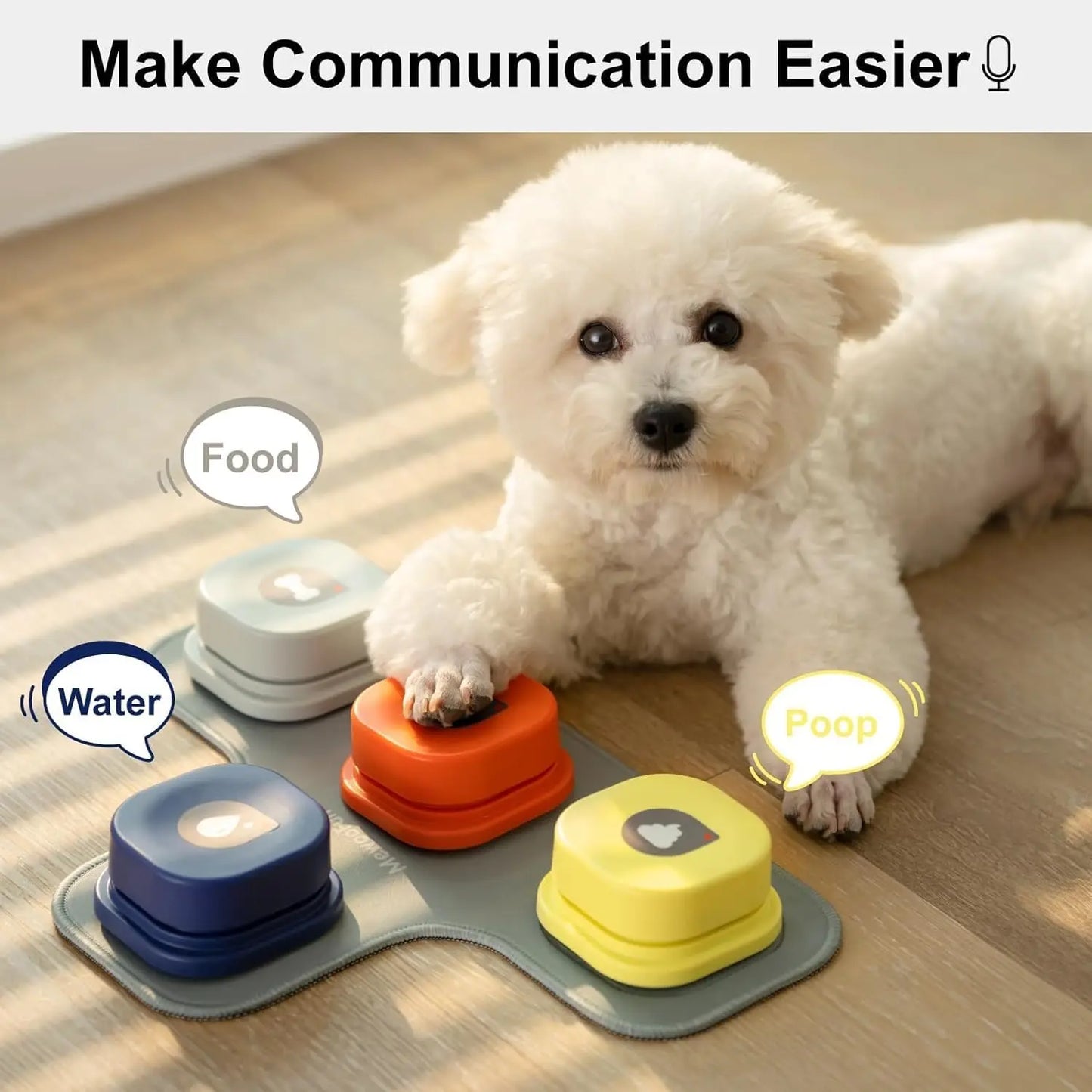 Mewoofun Recordable Dog Talking Buttons Rubber Mat Kit